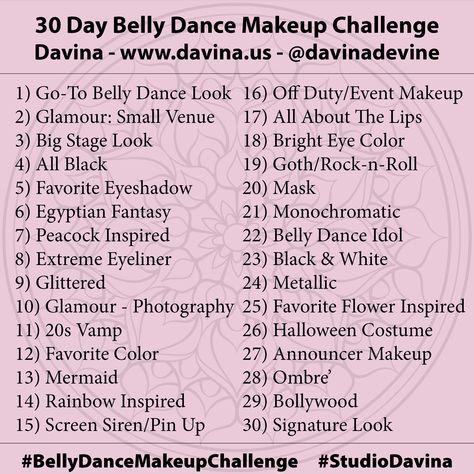 Hello Gang! It’s been nearly a year since I tackled the challenge of putting on a full face of belly dance makeup every day – and vlogging about it on YouTube.  That was last year in July, and I was new to vlogging, uploading videos on a regular schedule to YouTube, and it has been … Belly Dance Makeup, Makeup Themes, Makeup Challenge, Dance Makeup, Makeup 101, Event Makeup, Makeup Challenges, Makeup For Beginners, Makeup Goals