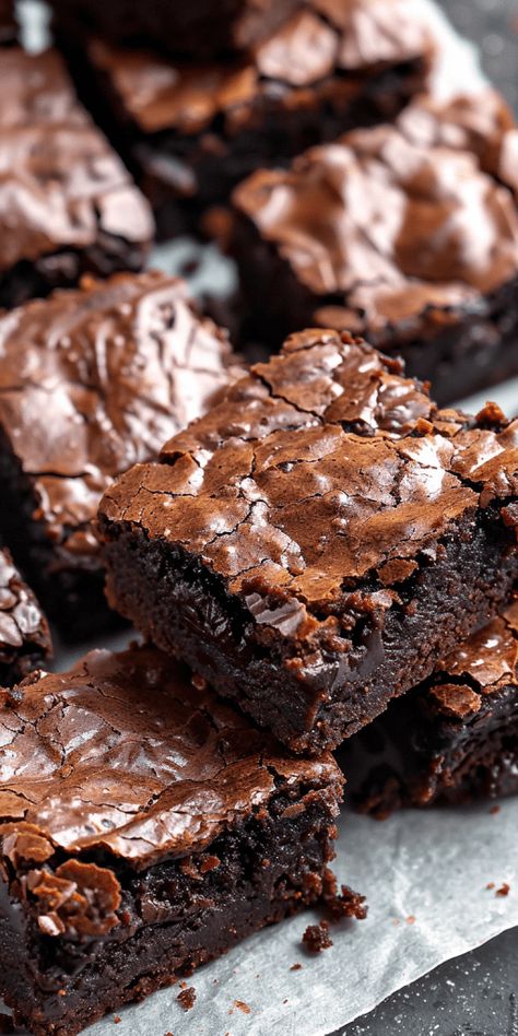 Dark Chocolate Fudge Brownies [40 Minutes] - Chasety Sweet Aesthetic Food, Yummy Deserts Pics, Sweet Food Pictures, Fudgy Brownies Aesthetic, Sweet Foods Aesthetic, Sweet Treats Aesthetic, Aesthetic Desert Food, Backing Aesthetic, Brownie Aesthetics