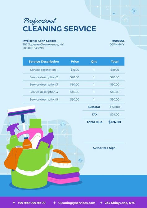 Hand-drawn Professional Flat Cleaning Service Invoice Cleaning Invoice, Professional Flats, Business Offer, Maid Service, Professional Cleaning Services, Brand Kit, Commercial Cleaning, Invoice Template, Focus On Yourself