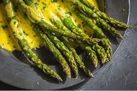 Seasonal eating: Asparagus and broad beans  | Wicked Leeks Recipes For Asparagus, Sorrel Sauce, Asparagus With Hollandaise Sauce, Asparagus With Hollandaise, Meals To Share, Sauce Gribiche, Hollandaise Sauce Recipe, Poached Eggs On Toast, Asparagus Egg