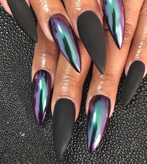 Black And Purple Nails, Witchy Nails, Acrylic Nail Shapes, Black Acrylic Nails, Sassy Nails, Gothic Nails, Goth Nails, Purple Nail, Nails Only