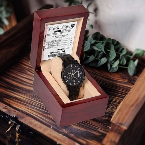 ✨ Tick-tock goes the clock, marking not just time, but the unforgettable moments we share! 🎉 This stunning black chronograph watch is more than a gift; it’s a testament to the power of love that binds us together. Perfect for my husband, it embodies every hour of joy, laughter, and adventure that lies ahead. 💖 Here’s to many more timeless memories as we journey through life side by side! ⌚️💍 #PowerOfLove #TimelessMemories #HusbandGift #WeddingDay #BonusSonGifts #ChronographWatch #LoveStory #T... Husband Wedding Day Gift, Surprise Your Husband, Winning Ticket, Winning Lottery Ticket, Love Always Wins, Moon Gifts, Lottery Tickets, Power Of Love, Love Always