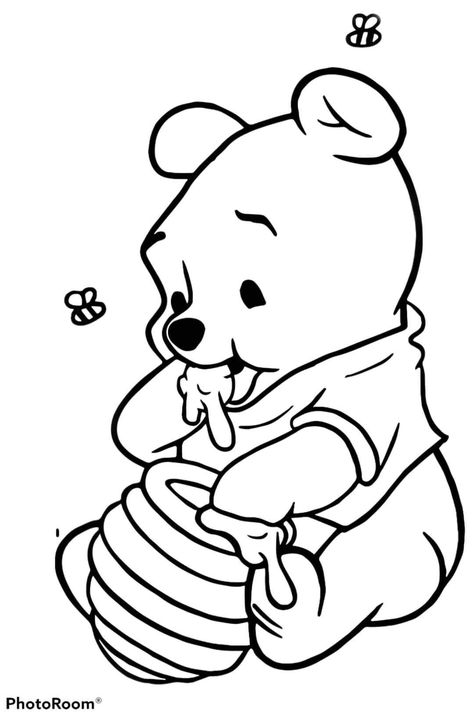 Winnie The Pooh Coloring Pages, Pooh Coloring Pages, Winnie The Pooh Drawing, Easy Disney Drawings, Hello Kitty Colouring Pages, Easy Love Drawings, Coloring Pages Free Printable, Hello Kitty Coloring, Hello Kitty Drawing