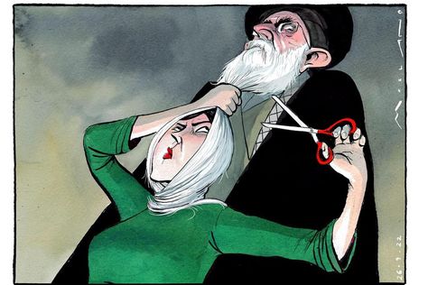 Morten Morland Times cartoon: September 26, 2022 Women In Iran, Different Drawing Styles, Iran Culture, Iran Pictures, Satirical Illustrations, Protest Art, Marvel Comics Superheroes, Persian Culture, Feminist Art