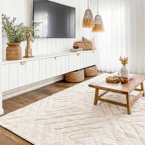 Baby Room Rugs, Painted Paneling, Lounge Room, Media Room, Tv Room, Ikea Hack, Decoration Design, Built Ins, Home Rugs