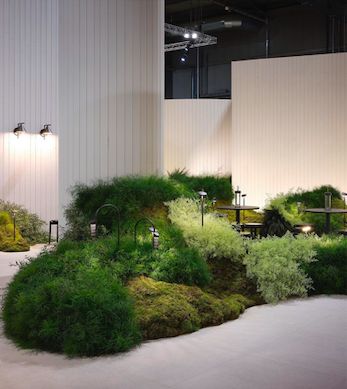 Euroluce 2023, Vertikal Garden, Plant Installation, Wedding Stage Design, Social Design, Flower Installation, Green Backdrops, Lighting Showroom, Design Magazine