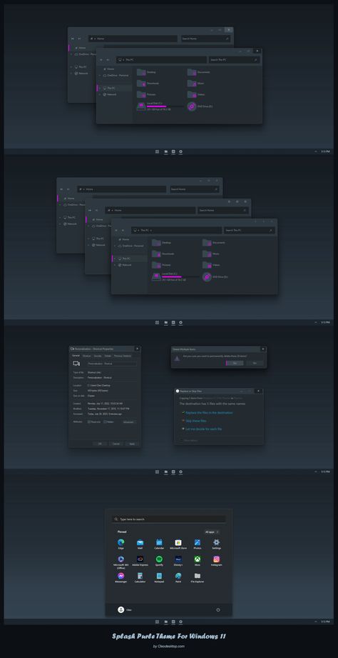 Desktop Themes Dark, Windows 11 Themes, Windows 7 Themes, Windows Themes, Minimal Theme, Glass Theme, Purple Themes, New Years Sales, Mac Os