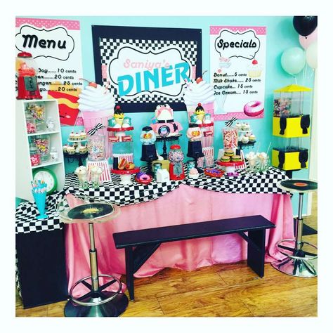 1950's Sock Hop Birthday Party Ideas | Photo 6 of 20 | Catch My Party 1950s Party Ideas, 50s Cake, Elvis Poster, 50s Birthday, Grease Theme, Elvis Style, Grease Lightning, Fifties Party, Grease Party