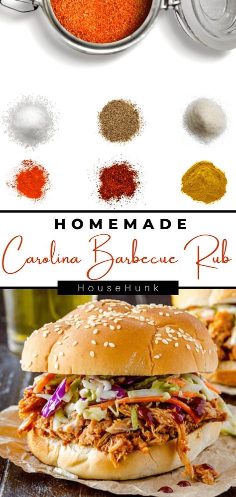 Bbq Food Ideas, Pork Rub Recipe, Bbq Rub Recipe, Pork Barbecue, Carolina Bbq, Bbq Dry Rub, Pork Seasoning, Bbq Recipes Grill, Mustard Powder