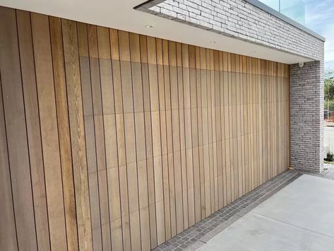 Flushmount & Invisible Garage Door | Prestige Garage Doors Invisible Garage Doors, Timber Garage Door, Timber Garage, Garage Door Panels, Wood Garage Doors, Fence Screening, Living Room Design Inspiration, Interior Modern, Wood Slats