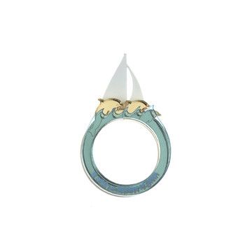 My design inspiration: Sailboat Ring Set on Fab. Chocolate Diamond Ring Engagement, Sea Rings, Midi Rings Gold, Dolphin Ring, Jewelry By Brand, Rough Seas, Gold Leaf Rings, Sea Jewelry, Laser Cut Jewelry