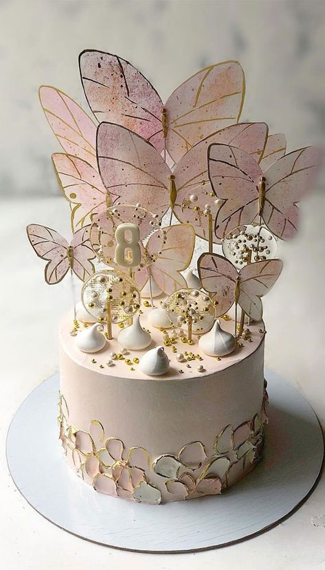 Super cute baby first birthday cake inspiration 1 - I Take You | Wedding Readings | Wedding Ideas | Wedding Dresses | Wedding Theme Cake Designs For Girl, 8th Birthday Cake, Butterfly Birthday Cakes, Baby First Birthday Cake, Beautiful Cake Designs, Elegant Birthday Cakes, 50th Birthday Cake, Beautiful Birthday Cakes