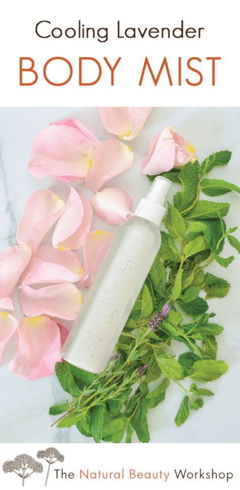 How to Make Cooling Lavender Body Mist - a refreshing body spray infused with an herbaceous blend of floral and mint Diy Body Mist Recipes, Diy Body Mist, Body Mist Diy, Cosmetic Making, Body Spray Recipe, Organic Cream, Profitable Crafts, Mint Essential Oil, Lavender Benefits