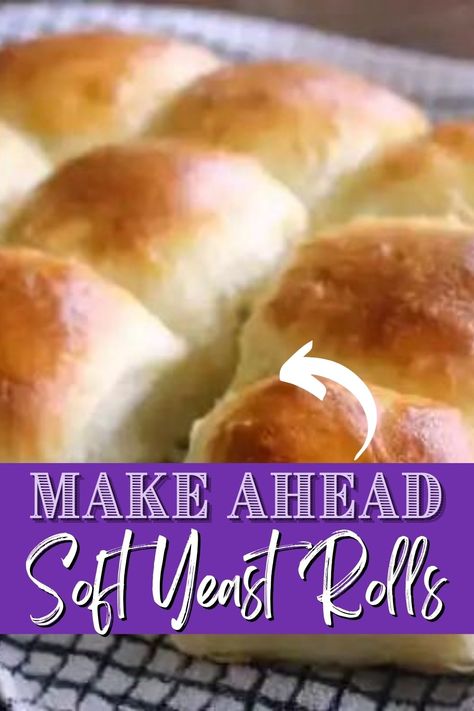 Yeast Rolls With Active Dry Yeast, Overnight Yeast Rolls, Refrigerator Rolls Overnight, Dinner Rolls With Instant Yeast, Easy Dinner Rolls No Yeast, Dinner Rolls Without Yeast, Rolls With Instant Yeast, Soft Yeast Rolls Recipe, Overnight Rolls