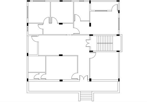 Building Columns, Stair Plan, Simple Building, Concrete Column, Layout Plan, Building Layout, Column Design, Drawing Block, Cad Blocks