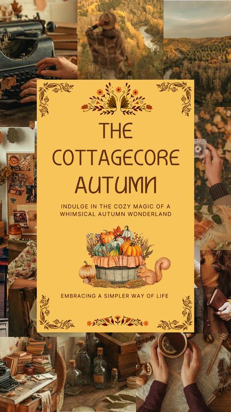 The Cottagecore Autumn Book Autumn Witchcraft Aesthetic, Cottagecore Halloween Aesthetic, Autumn Cottage Aesthetic, Cottagecore Autumn Decor, Cottagecore Autumn Aesthetic, Autumn Cottagecore Aesthetic, Cottage Core Fall Decor, Cottage Core Fall Aesthetic, Cottagecore Fall Decor