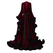 Vampire Nightgown, Vampire Pajamas, Vampire Dress Aesthetic, Vampire Prom Dress, Vampire Dresses, Fancy Robe, Feather Bridal Robe, Whimsigoth Dress, Vampire Outfit