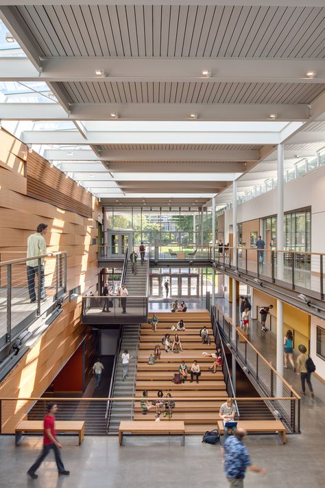 Atrium Architecture, Reed College, Atrium Design, School Building Design, Campus Design, University Architecture, Plans Architecture, Library Architecture, School Interior