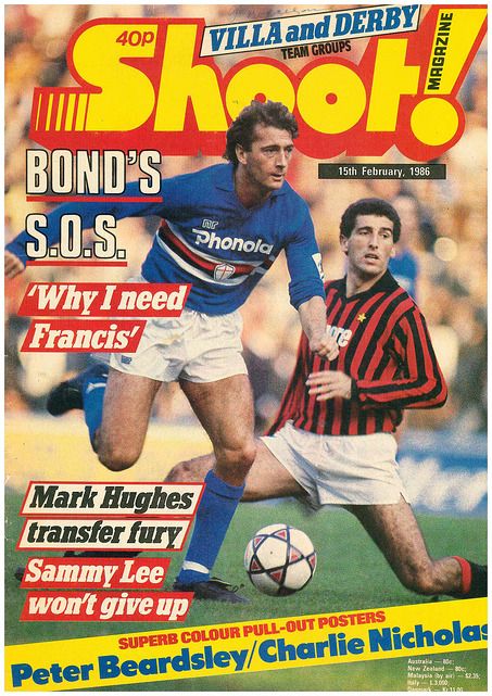 Shoot! magazine in Feb 1986 featuring Sampdoria v AC Milan on the cover. Vintage Sports Magazine Covers, Vintage Sports Magazine, Football Magazine Cover, Football Magazine Design, Sports Magazine Design, Promotional Photography, Block Core, Sports Magazine Covers, Italy Football