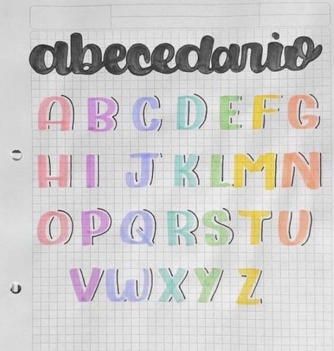 Fonts For Projects Heading, Bulletboard Ideas, Bullet Journal Hand Lettering, Hand Lettering Alphabet Fonts, Alfabet Font, Mind Map Design, Lettering Styles Alphabet, Bullet Journal Font, Bullet Journal Ideas Templates