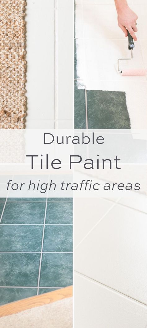 Can you paint ceramic tile? Yes, and I’m sharing everything you need to know about tile paint including where to purchase, how to apply and more! Floor Tile Paint is extremely durable and an easy and inexpensive way to update tile floors and walls – even for high traffic areas! Floor Tile Paint, Paint Ceramic Tile, Can You Paint Tile, Painting Ceramic Tile Floor, Tile Hacks, Painting Over Tiles, Tile Around Bathtub, Diy Wall Tile, Painting Bathroom Tiles