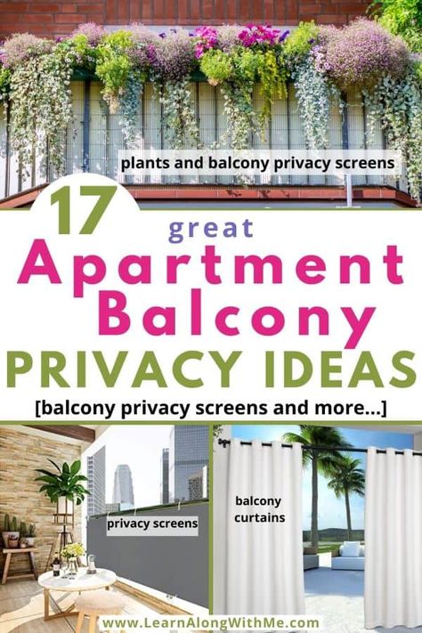 Screen Apartment Balcony Privacy Ideas, Balcony Privacy Ideas, Patio Balcony Ideas, Apartment Porch, Balcony Shade, Balcony Curtains, Privacy Ideas, Condo Balcony, Balcony Privacy Screen