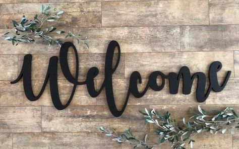 Small Welcome Sign, Church Entryway, Daycare Design Ideas, Large Welcome Sign, Church Entrance, Church Foyer, Church Lobby, Daycare Design, Metal Welcome Sign