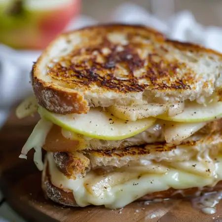 Apple and Brie Grilled Cheese Green Apple Grilled Cheese, Pear Apple Cheddar Caramelized Onion Grilled Cheese Bagel Sandwich, Brie And Apple Grilled Cheese, Brie Apple Grilled Cheese, Brie Grilled Cheese Recipes, Brie Apple Sandwich, Apple Brie Sandwich, Grilled Cheese Brie, Apple And Brie