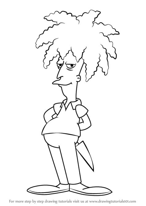 Learn How to Draw Sideshow Bob Terwilliger from The Simpsons (The Simpsons) Step by Step : Drawing Tutorials Cartoon Character Outline, Simpsons Coloring Pages, Sideshow Bob, Simpsons Tattoo, Funky Colors, Simpsons Drawings, Simpsons Characters, Cartoon Character Tattoos, Easy Cartoon Drawings