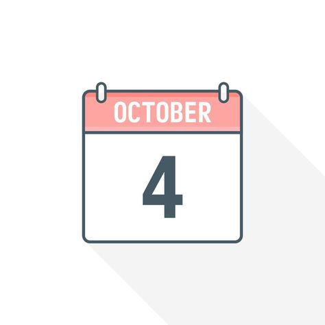 4th October calendar icon. October 4 calendar Date Month icon vector illustrator Calendar Png, Date Month, October Calendar, October 4th, Portland Timbers, Calendar Icon, 24 October, Calendar Date, October 4