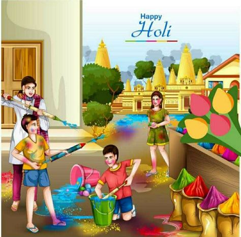 Drawing For Holi, Drawing For Competition, Holi Drawing, Happy Birthday Flower Cake, Congratulations Wishes, Happy Holi Photo, Holi Pictures, Goddess Kali Images, Memory Drawing