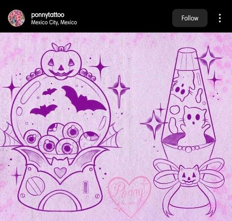 Kitchy Halloween, Cute Spooky Art, Koi Origami, Spooky Doodles, Cute Halloween Tattoos, Candy Tattoo, Helloween Wallpaper, Halloween Flash, Flash Ideas