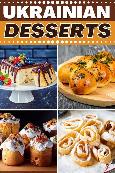 Try these Ukrainian desserts for something a little different from what you're used to! Enjoy a taste of Ukraine with babka, apple cake, cheesecake tarts, and more. Ukrainian Recipes Desserts, Ukrainian Dessert Recipes, Ukraine Desserts, Ukrainian Dessert, Ukraine Recipes, Pancake Nutella, Slavic Food, Ukrainian Desserts, Ukrainian Food