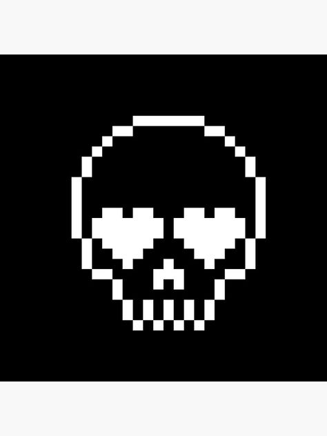 Skull Pixel Art Grid, Emo Pixel Art, Pixel Art Skull, Skull Pixel Art, Pixel Skull, Crochet Skull Patterns, 8bit Art, Pixel Art Grid, Animal Drawing