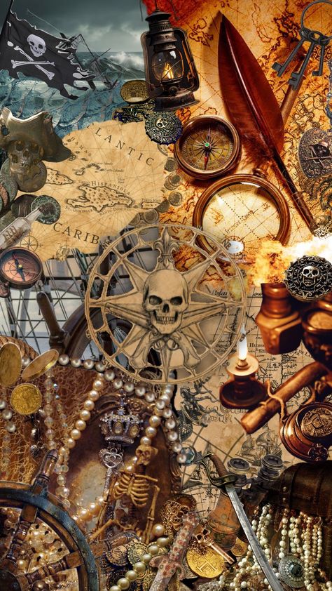 A Pirate's Curse #pirate #treasure #piratesofthecaribbean #gold #ocean #skull #map #ship Deep Sea Diver Art, Diver Art, Pirate Queen, Pirate Treasure, Pirate Life, Pirate Theme, Pirate Ship, Pirates Of The Caribbean, Theme Design