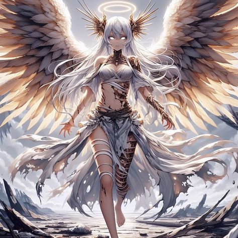 Female Angel Art, Anime Angel Female, Angel Oc, Mystical Animals, Angel Artwork, Ange Demon, Angel Girl, Alien Concept Art, Dark Art Illustrations