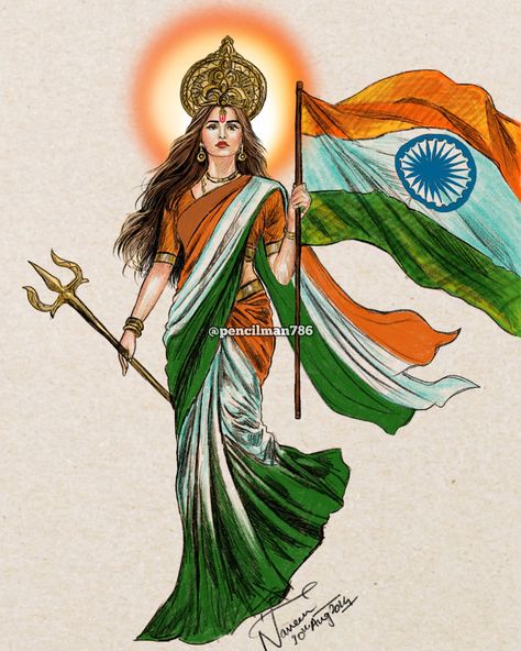 Maa Tujhe Salaam! Bolo Bharat Mata Ki Jai 🇮🇳 In every heartbeat of our nation, Bharat Mata stands tall—a symbol of love, strength, and unity. 🌺💚 Join me on a journey to explore her significance, as we celebrate the rich tapestry of culture, history, and resilience that defines our incredible land on this Independence Day 2024🇮🇳. Let’s honor her spirit and embrace our shared heritage! 🌏❤️ #BharatMata Artwork of Bharat Mata on Independence Day 2024🇮🇳 #HappyIndependenceDay #15thAugust #15thAu... India Independence, Art Process, Unity In Diversity, Happy Independence Day, Process Art, Stand Tall, Love Symbols, Join Me, In A Heartbeat