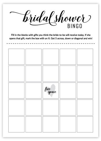 Bridal Shower Bingo – Free Printable – Black & White Bridal Shower Bingo Template, Wedding Shower Bingo Printable Free, Bridal Shower Bingo Game, Bridal Bingo Game, Wedding Shower Bingo, Bridal Bingo Printable Free, Bridal Shower Bingo Printable Free, Black And White Bridal Shower Ideas, Bridal Shower Games Free Printables