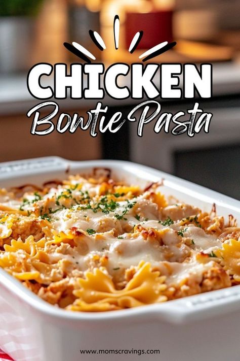 Quick and Easy Chicken Bowtie Pasta Recipe | Try this quick and easy Chicken Bowtie Pasta, perfect for a family dinner on a budget. This creamy bowtie pasta with shredded chicken, cream cheese, and a blend of cheeses is baked to perfection. Ideal for weeknight dinners, this recipe combines the best of creamy pasta and hearty chicken. Bow Tie Pasta Recipes | Quick and Easy Dinner Recipes for Family Cheap |  Chicken Breast Recipes Boneless Baked Bowtie Pasta Recipes, Pasta Rotisserie Chicken Recipes, Bow Tie Recipes, Bow Tie Pasta Recipes Chicken, Chicken Bow Tie Pasta Recipes, Chicken And Bowtie Pasta Recipes, Chicken Bowtie Pasta Recipes, Creamy Bowtie Pasta Recipes, Bowtie Pasta Recipes Easy