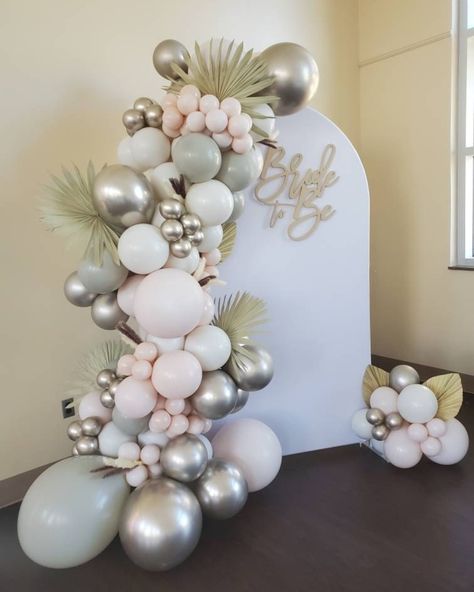 🚨 Calling all Soon-to-be-Brides, Maid of Honors, and Mother of the Brides 🚨 This balloon arch is the perfect way to decorate for your next bridal shower. The neutral colors help it to fit any theme and the arch is super easy to set up. Create professional party decorations on a DIY budget 🥰 Message us "Bride" to get the link to this gorgeous balloon arch! #elliespartysupply #unforgettableevents #balloongarlands #balloongarlandbackdrop #bridalshowerideas #engagementideas #engagementpartyide... Bridal Shower Balloons, Blowing Up Balloons, Wedding Balloon Decorations, Chic Baby Shower, Bridal Shower Photos, Diy Budget, Arch Decoration, Boho Bridal Shower, Giant Balloons