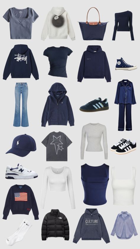 NAVY WISHLIST #navyblue #wishlist #navy Fasion Outfits, Winter Fashion Outfits Casual, Outfit Inspo Casual, Cute Lazy Day Outfits, Lazy Day Outfits, Stockholm Fashion, Cute Everyday Outfits, Cute Simple Outfits, Lookbook Outfits