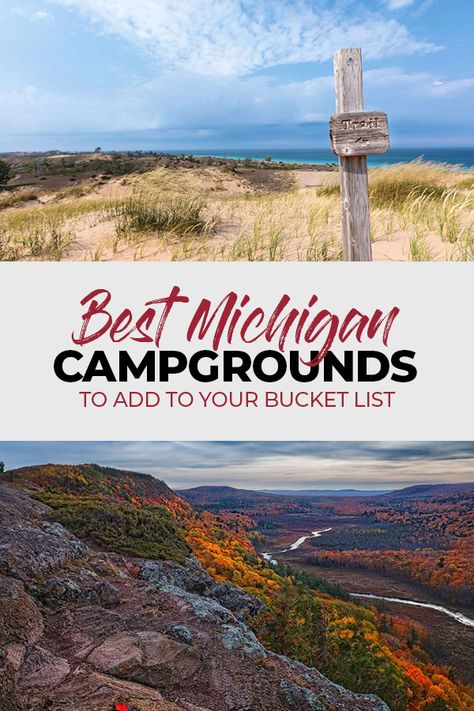 Great Lakes Road Trip, East Michigan Travel, Camping In Michigan, Michigan Travel With Kids, Camping Michigan, Ishpeming Michigan, Michigan Campgrounds, Best Lake Michigan Beach Towns, Michigan Camping