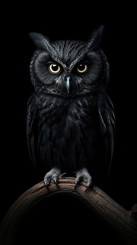 Black owl animal bird black background. AI generated Image by rawpixel. | premium image by rawpixel.com / Techi Beautiful Wallpapers Backgrounds Dark, Owl Wallpaper Dark, Best Dark Wallpaper, Bird Black Background, Owls Aesthetic, Black Background Wallpapers, Owl At Night, Dark Iphone Wallpaper, Owl Wallpaper Iphone