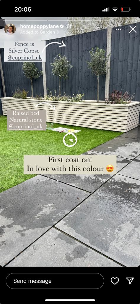 Garden Paint Ideas, Garden Fence Colours Ideas, Painting Fences Ideas Backyards, Fence Colour Ideas, Painted Decking, Garden Fence Colours, Fence Paint Colours, Garden Diy Decoration Ideas, Blue Fence