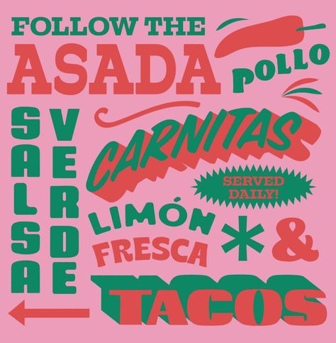 Mexican Graphic Design, Sign Writing, Food Graphic Design, La Rive, Mexican Designs, Typography Graphic, Restaurant Branding, Types Of Lettering, Typography Letters