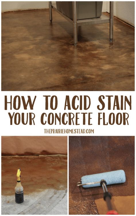 Acid Stain Concrete Floors, Stain Concrete Floors, Diy Stained Concrete Floors, Acid Stain Concrete, Concrete Floors Diy, Diy Concrete Stain, Painted Porch, Stain Concrete, Floor Concrete