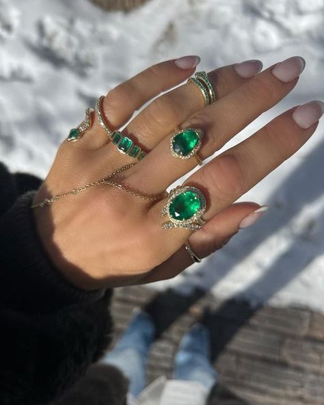 LOGAN HOLLOWELL on Instagram: "You feel the magic when you put them on 💎 #LHemeralds" Logan Hollowell, Ring Inspiration, I Love Nails, Love Nails, Emerald Ring, The Magic, Emerald, How Are You Feeling, Feelings