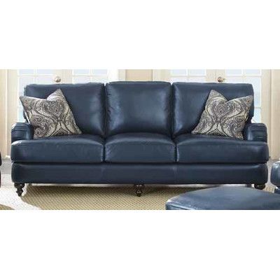 Blue leather roll arm sofa Navy Blue Leather Sofa, Blue Leather Couch, Comfy Sofa Chair, Blue Leather Sofa, Sofa Bed Furniture, Best Leather Sofa, Leather Sofa Living Room, Best Sofas, Living Room Decor Colors