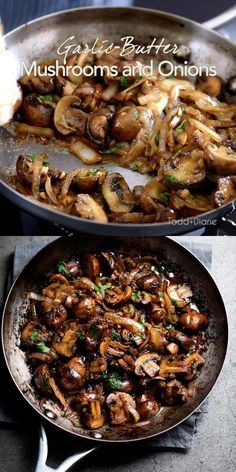 Skillet Mushrooms, Butter Mushrooms, Mushroom Recipes Healthy, Garlic Butter Mushrooms, Mushrooms And Onions, Pembuat Roti, Soy Chicken, Resep Diet, Honey Soy