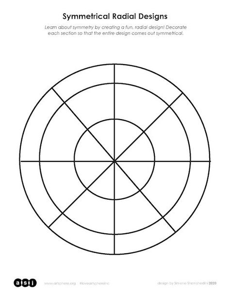 radial-design-a | Art Sphere Inc. Radial Balance Drawing, Radial Design Art, Worksheets For Grade 3, Radial Design, Art Basics, Elementary Art Projects, Student Created, Art Lesson Plans, Sketches Easy